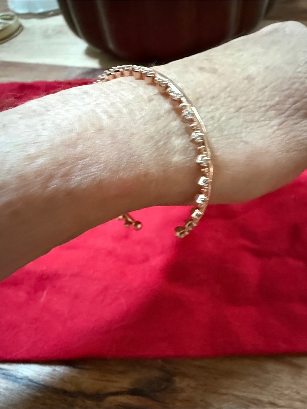 Kendra Scott Rose Gold Crystal Open Cuff Bracelet - Picture 5 of 5